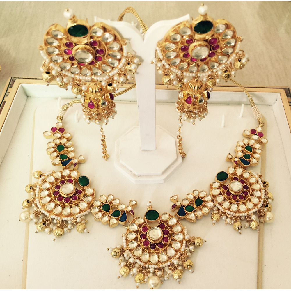 Stylish 925 Silver Antique Bridal necklace Set