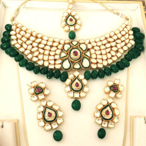 925 Silver Indian Traditional Style Kundan  Necklace Set
