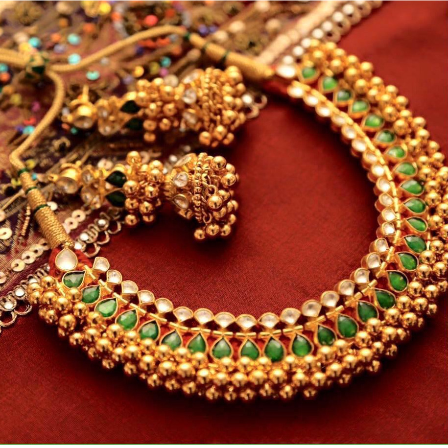 22k Gold Plated 925 Silver Kundan Handcrafted Wedding Jewellery Set