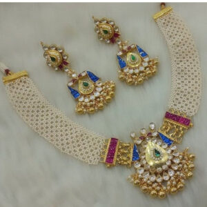 925 SILVER HANDMADE kUNDAN NECKLACE SET