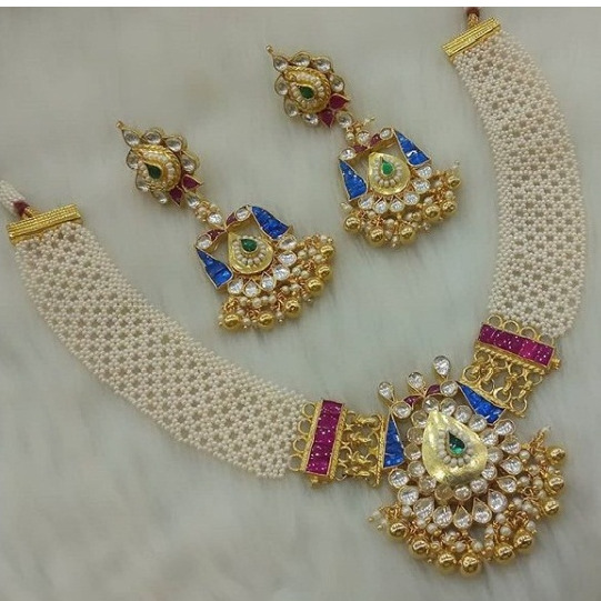 925 SILVER HANDMADE kUNDAN NECKLACE SET