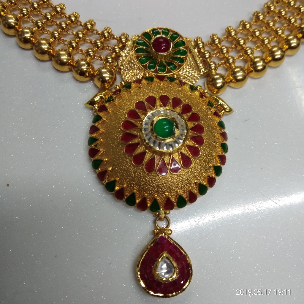22kt Gold Antique Colorful Necklace Set