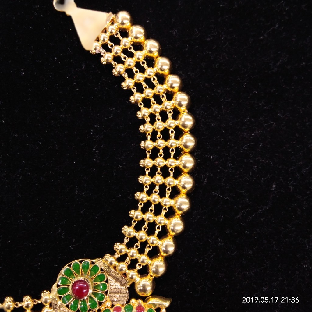 22kt Gold Antique Colorful Necklace Set
