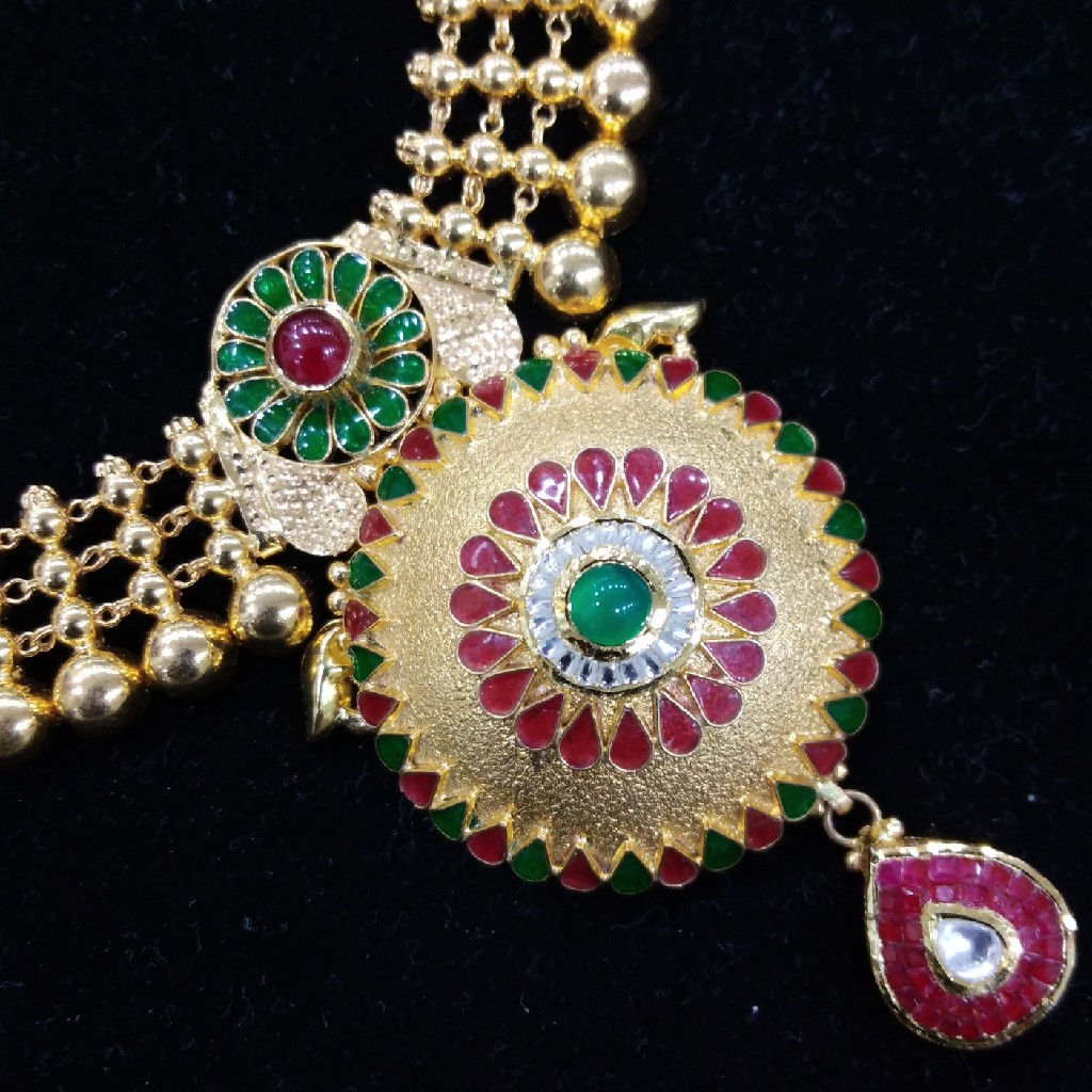 22kt Gold Antique Colorful Necklace Set