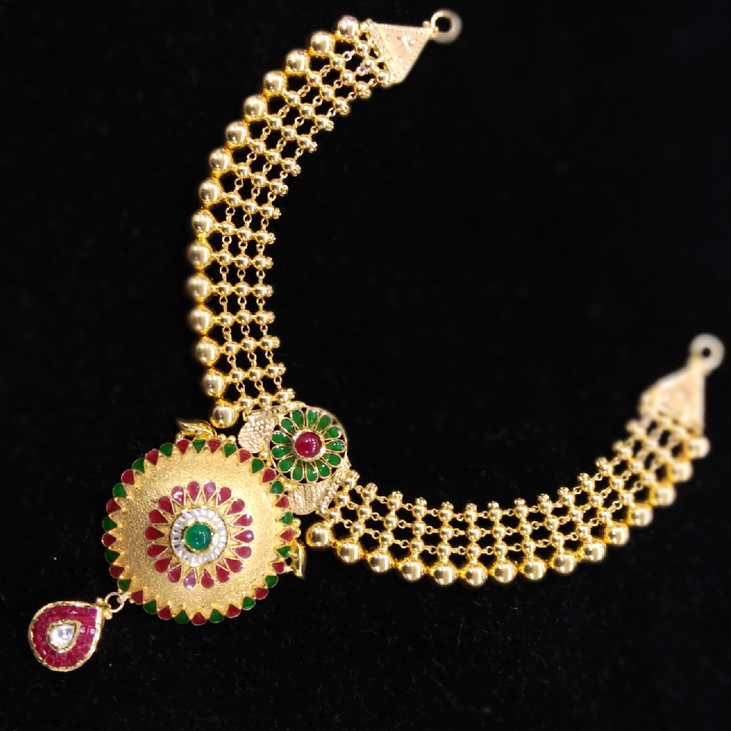 22kt Gold Antique Colorful Necklace Set