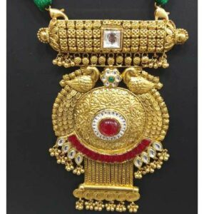 22KT Gold Antique Colored Stone Necklace Set