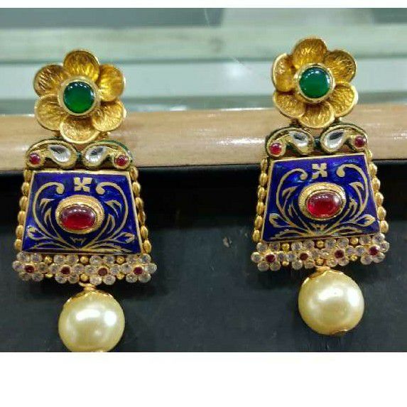 22KT Gold Antique Jadtar Necklace Set