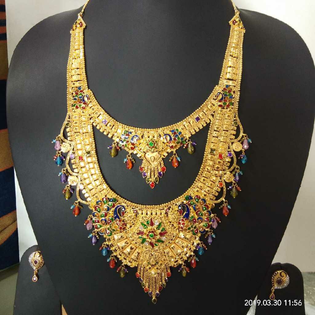 22KT Gold Antique Rabari Gath Double Haar