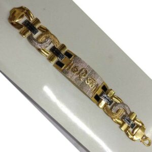 22KT Gold Handmade Hari Om Gents Bracelet
