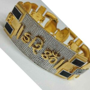 22KT Gold Handmade Hari Om Gents Bracelet