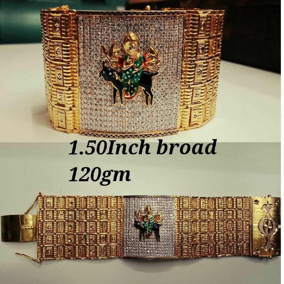 916 Gold Handmade Bharwadi Gents Bracelet