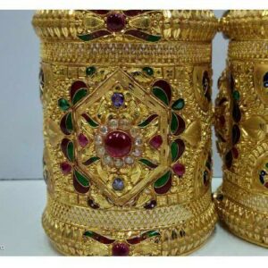 22KT Gold Handmade Colorful Rabari Chud