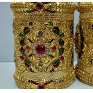 22KT Gold Handmade Colorful Rabari Chud