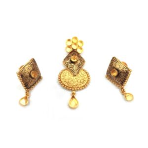916 Gold Antique Tribal Pendant Set