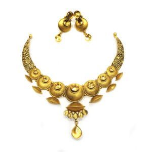 916 Gold Indian Rabarighat Necklace Set