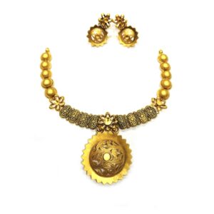 916 Gold Anique Rabarighat Necklace Set