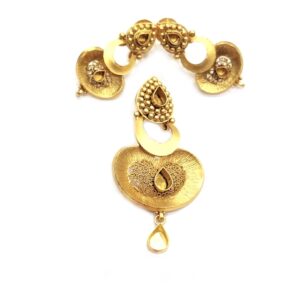22KT Gold Indian Rabarighat Pendant Set