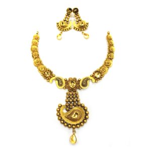 22KT Gold Fancy Tribal Necklace Set