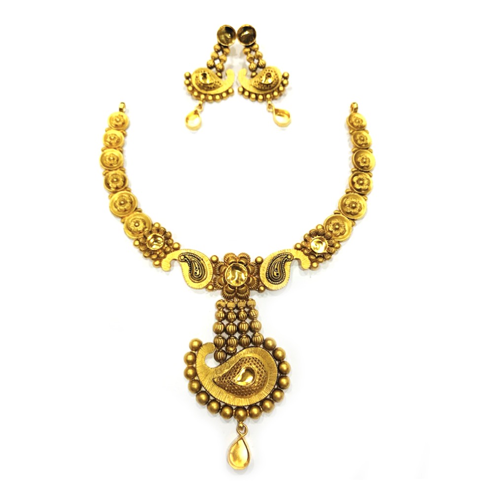 22KT Gold Fancy Tribal Necklace Set