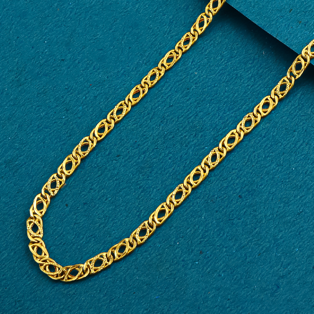 22k 916 gold modern design gents chain