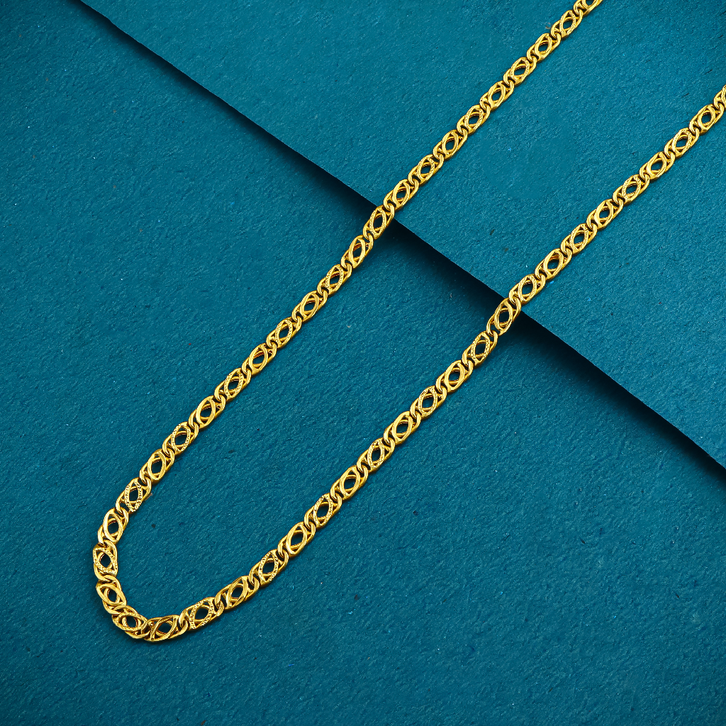 22k 916 gold modern design gents chain
