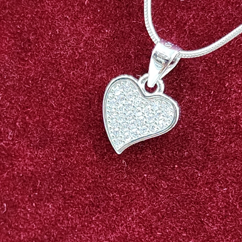 925 Sterling Silver Mango Shape Chain Pendant Set