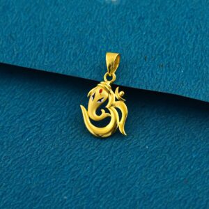 22K OM With Ganpati Bapa Design Exclusive Gold Pendant.