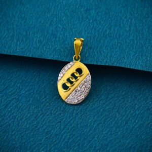 22K Audi Logo Design Premium Diamond Gold Pendant