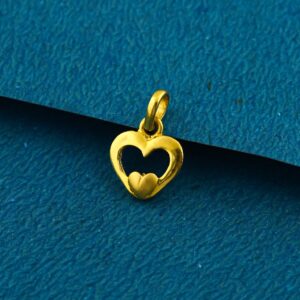 22K 916 Heart Shape Simple Lightweight Daily Wear Pendant For Ladies