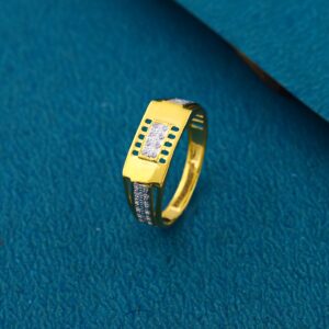 22K 916 Premium Diamond Gold Ring For Mens