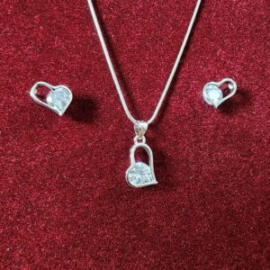 925 Sterling Silver Premium Chain Pendant Set With Exclusive Diamonds