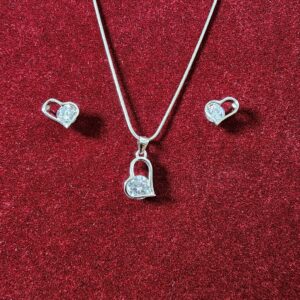 925 Sterling Silver Premium Chain Pendant Set With Exclusive Diamonds