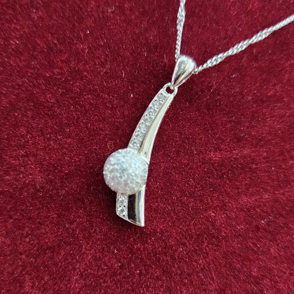 925 Sterling Silver Fancy Diamond Necklace