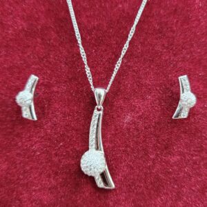 925 Sterling Silver Fancy Diamond Necklace