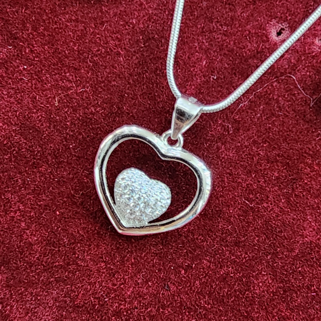 925 Sterling Silver Chain Pendant Set
