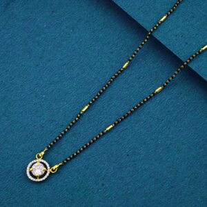 22K 916 Fancy Signal Line Stud Pendant Style Mangalsutra