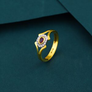 22K Gold Fancy Colour Stone Ring