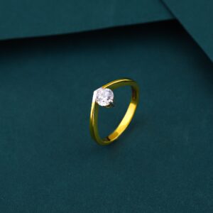 22K 916 Single CZ Diamond Premium Ring For Ladies