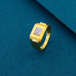 22k Yellow Gold Diamond Gold Ring For Mens