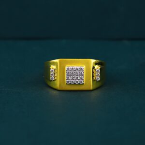 22k Yellow Gold Diamond Gold Ring For Mens
