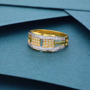 22k gold fancy stone Gents ring