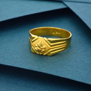 22K 916 Ganesh Design Regular Wearing Gold Ring For Mens