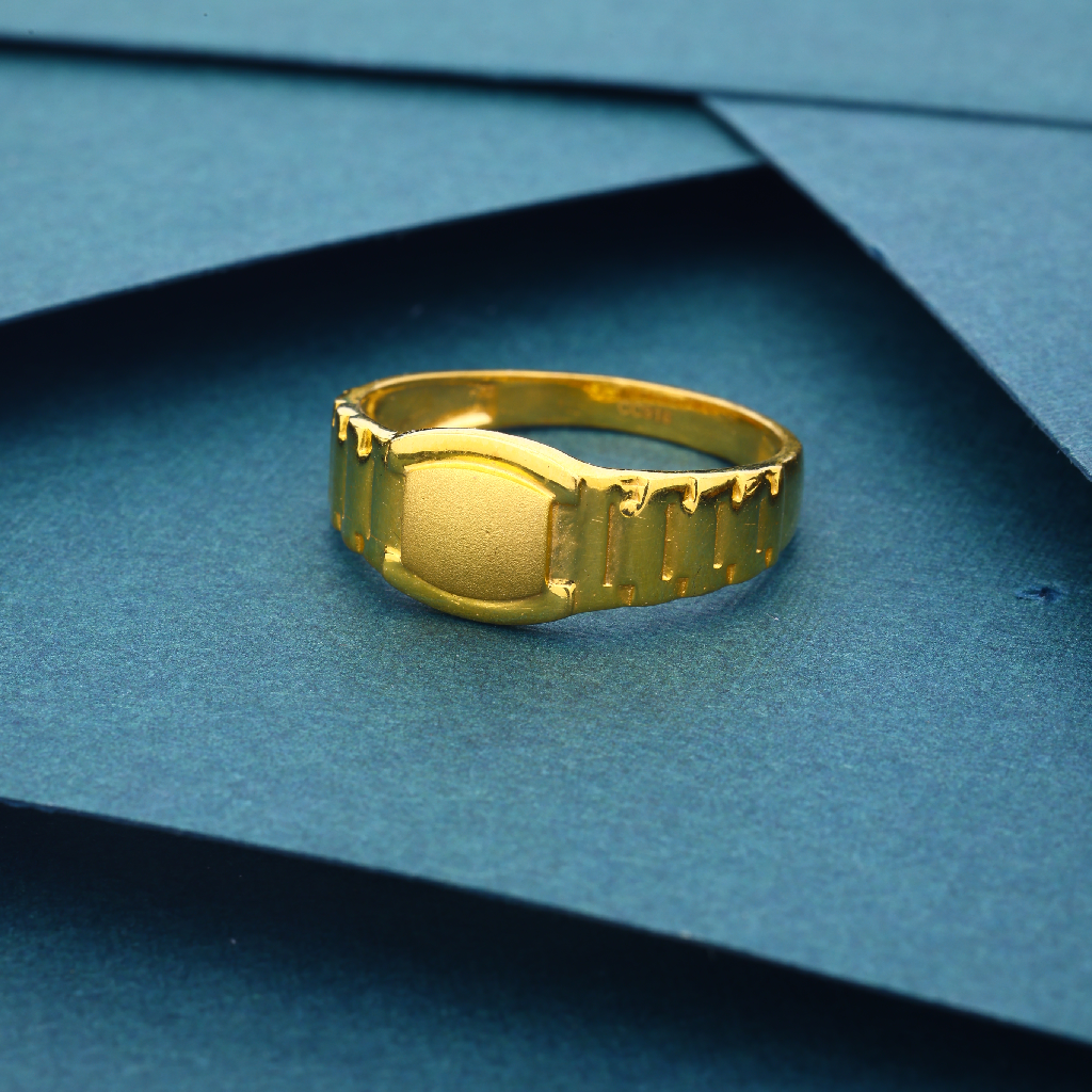 22k Gold Plain Light Weight Gold Ring For Gents
