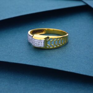 22K 916 Regular Wearing Diamond Fancy Gold Ring For Mens
