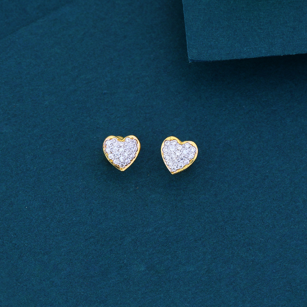 22K Gold Fancy Heart Shape Earrings