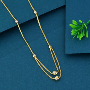 22k gold two ball lining ladies necklace