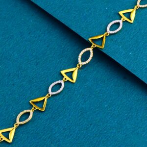 22K 916 Gold Fancy Try Angle With Ovel Shap Bracelet