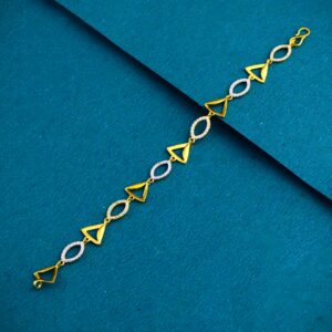 22K 916 Gold Fancy Try Angle With Ovel Shap Bracelet