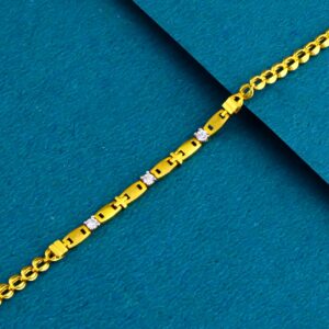22K 916 Gold Fancy Modern Stone Bracelet