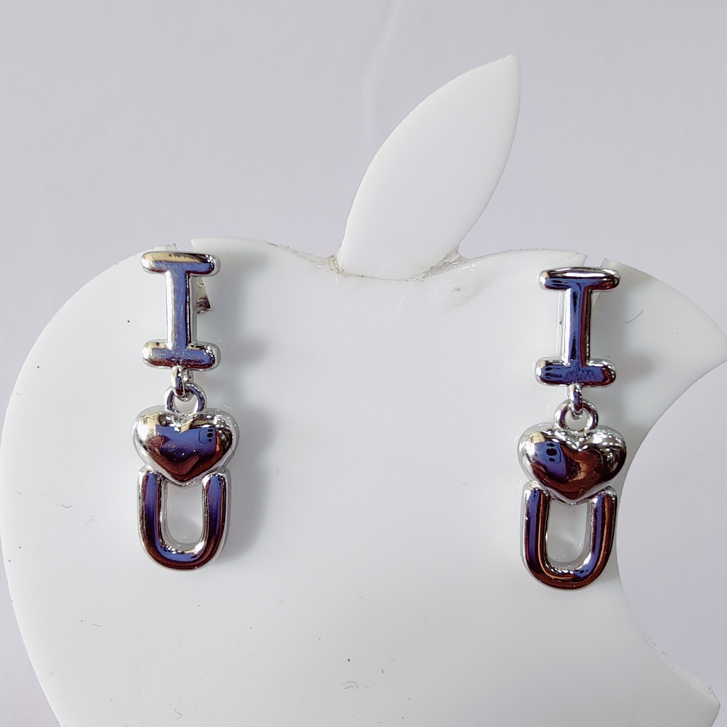 925 Sterling Silver Exclusive I Love You  Hanging Earrings